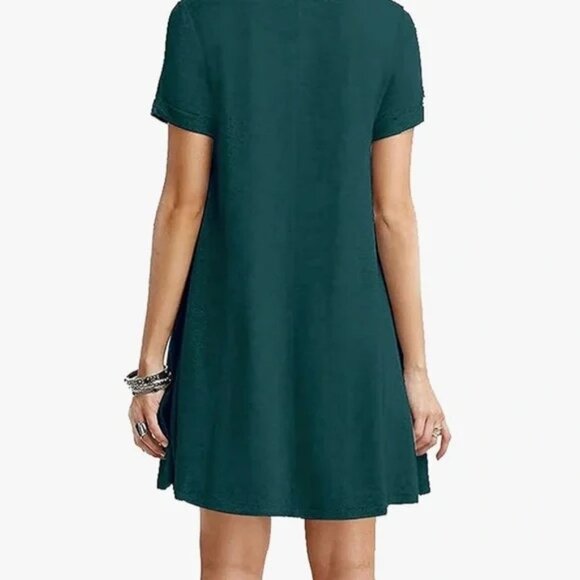SOLD | Casual Dark Green T-shirt Dress - XL - Picture 2 of 3
